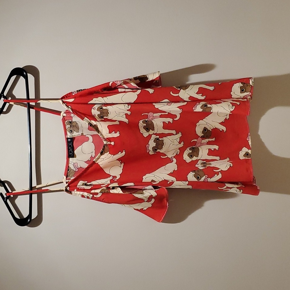 Off Shoulder Pug Dog Top - M